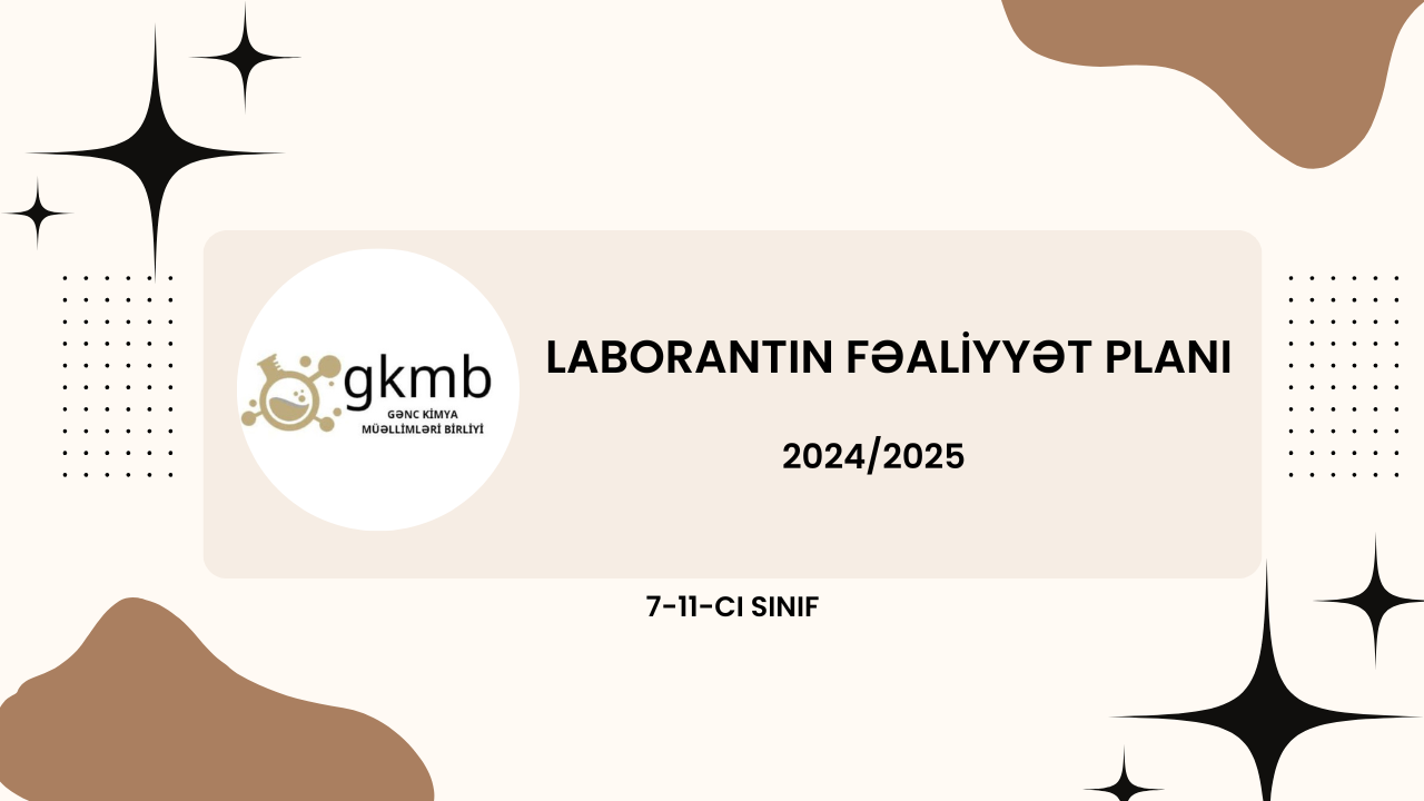Kimya laborantının 2024/2025-ci tədris ili üçün fəaliyyət planı